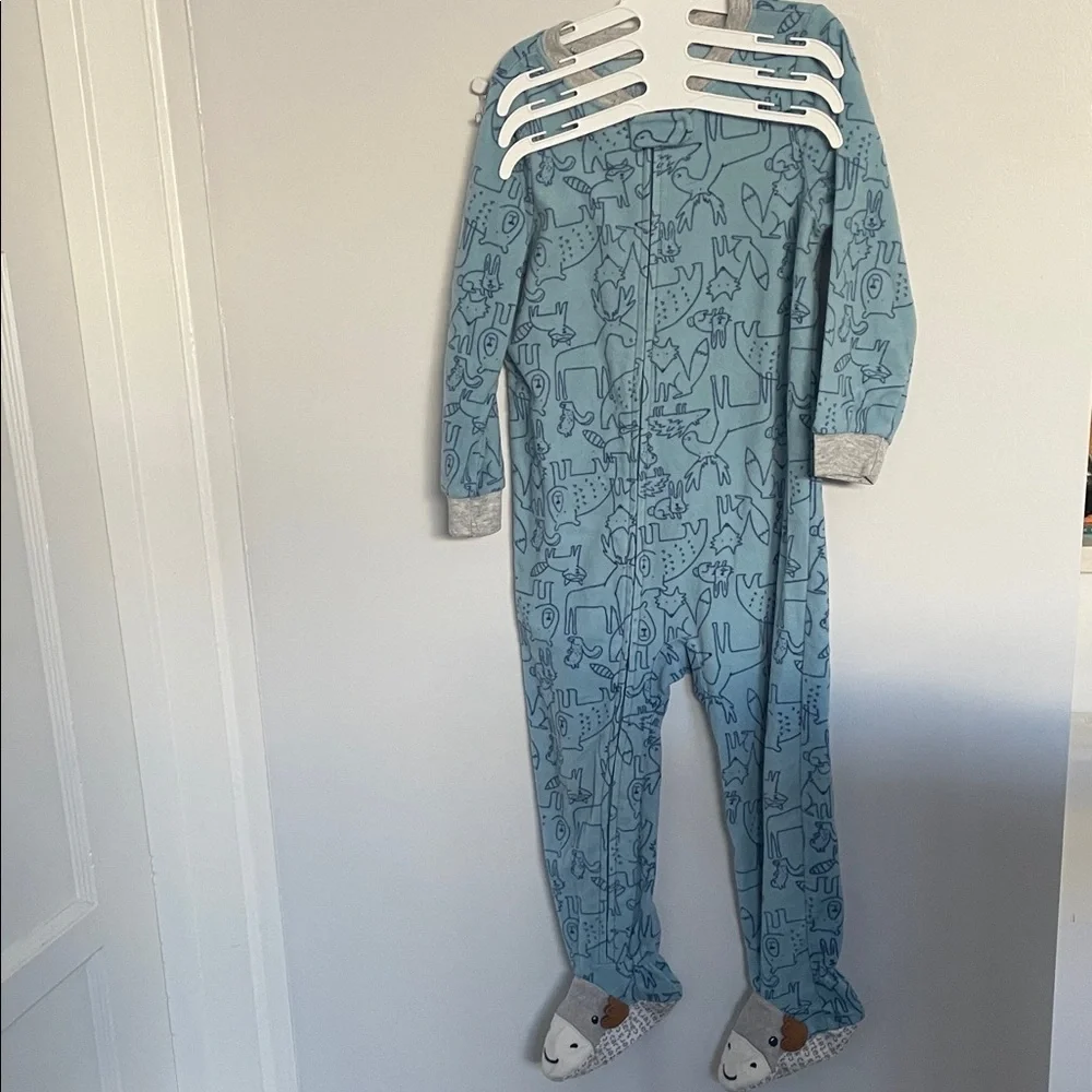 Carter's Navy and White Striped Footie with Bulldog